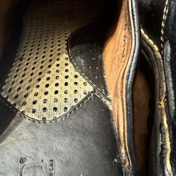 Born Tasseled Black Leather Slip On Clog Shoes - Picture 7 of 9